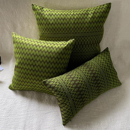 Coussin Kachin olive